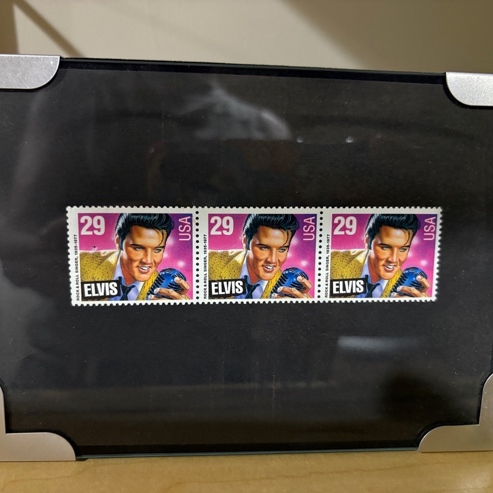 Elvis Presley Stamp Set in Display Frame
